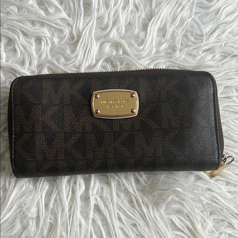 Michael Kors Dark Brown MM Logo Wallet
